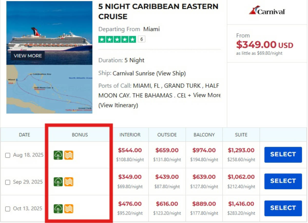 Cruise Incentives
