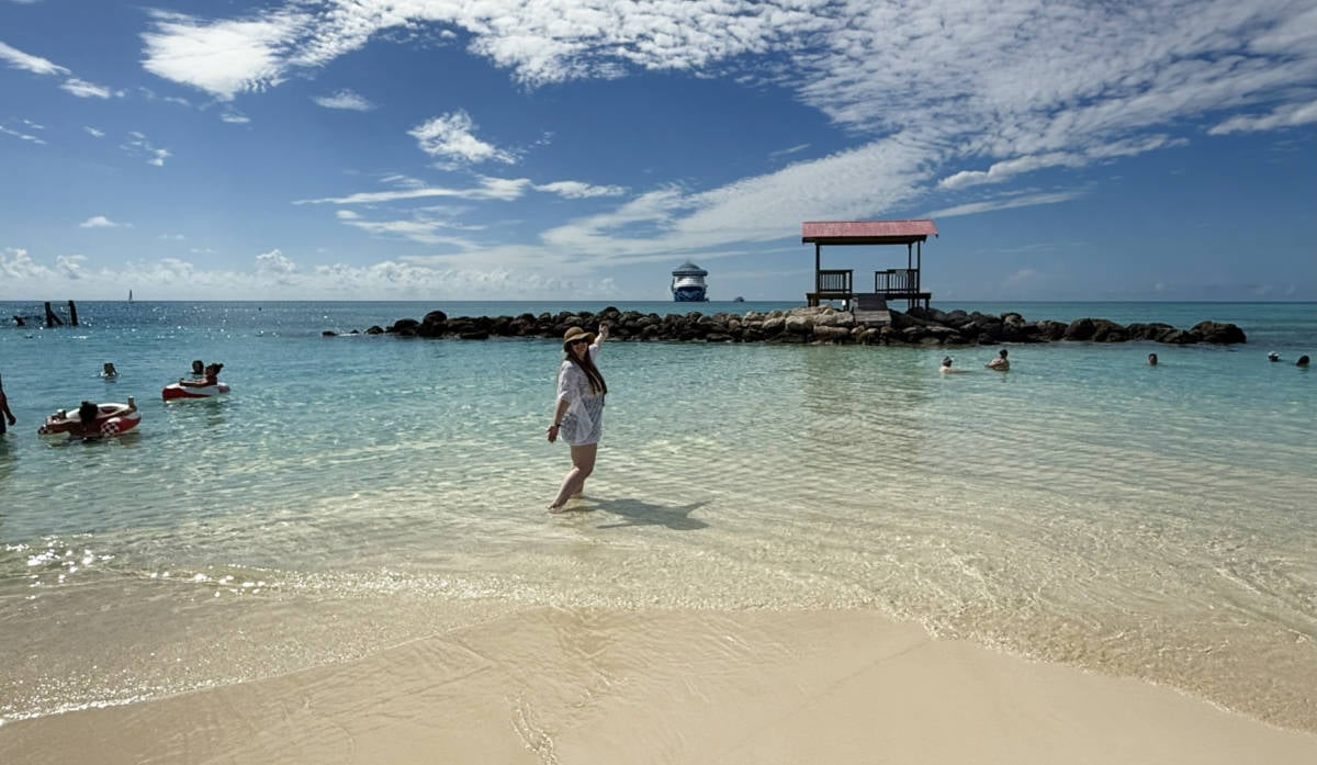 Stunning View With Star Princess Anchored in the Background