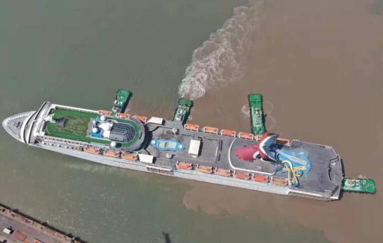 Sold Carnival Cruise Ship Undergoes Refurbishment in China