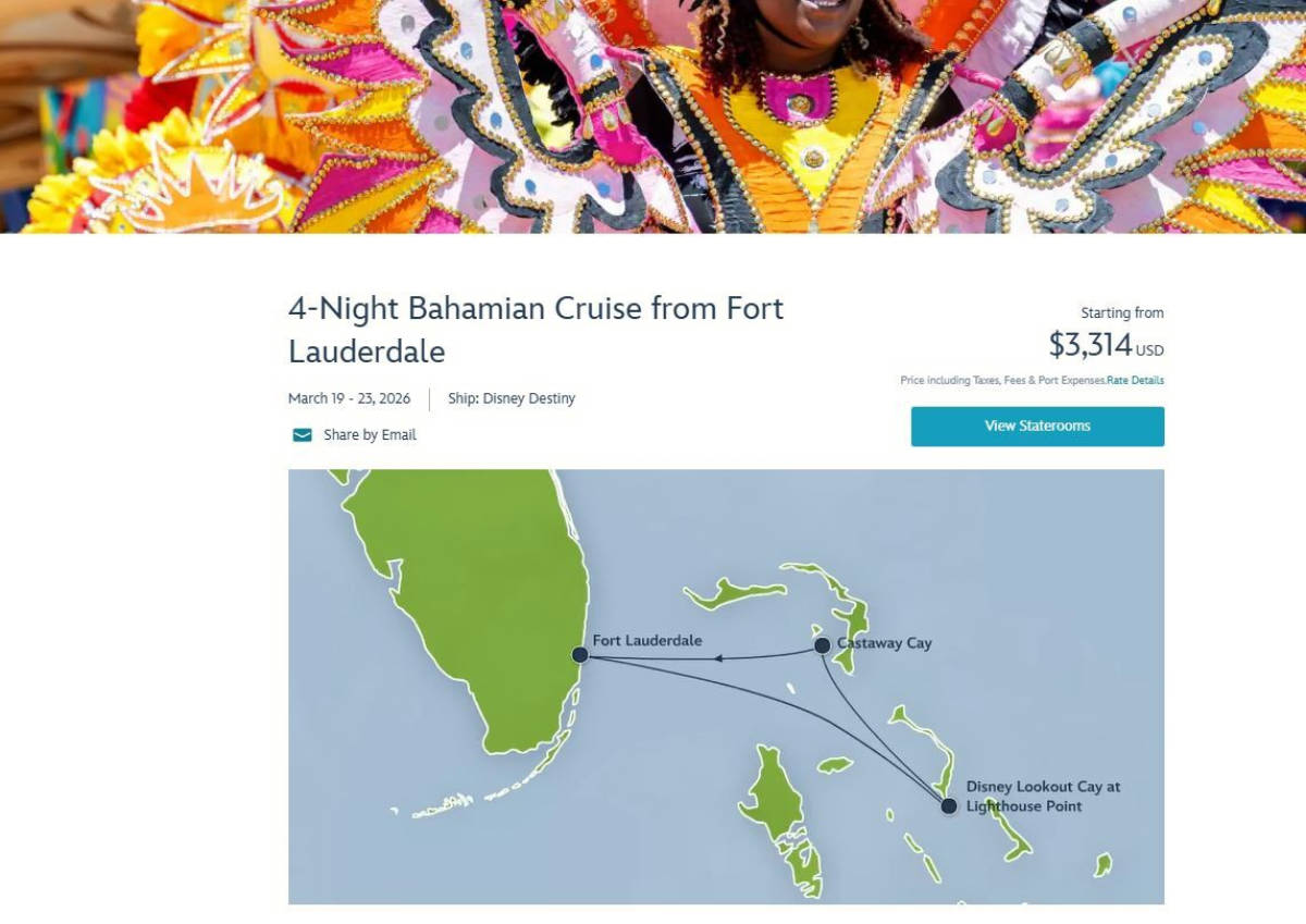 Disney Destiny Booking