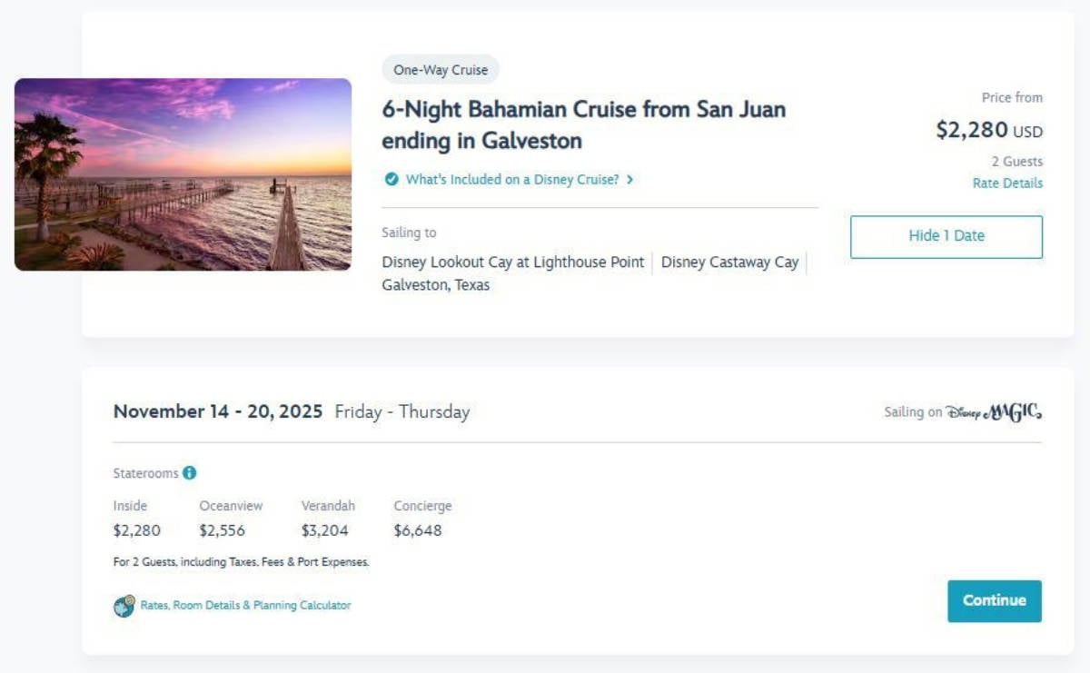 Disney Cruise Prices