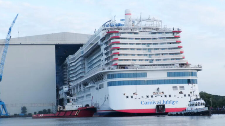 Giant New Carnival Cruise Ship Floats Out for the First Time