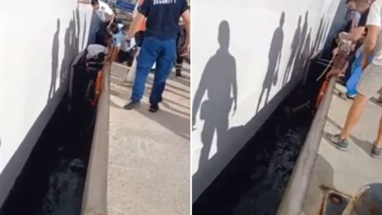 Tense Moment for Parents on Italy Cruise Ship Dock