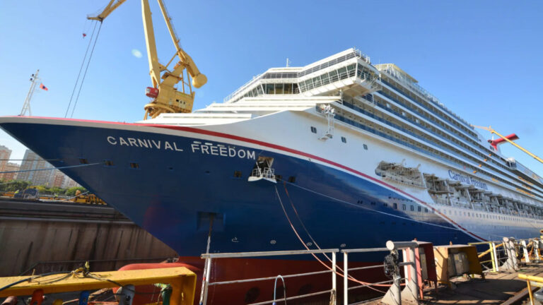 Carnival Ship Sets Sail With New Funnel After Dry Dock