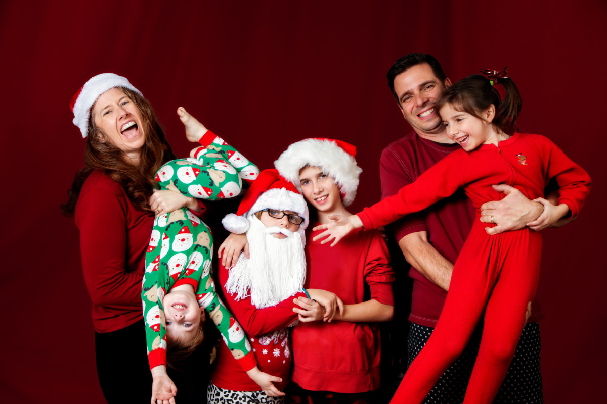 Family Wearing Pajamas