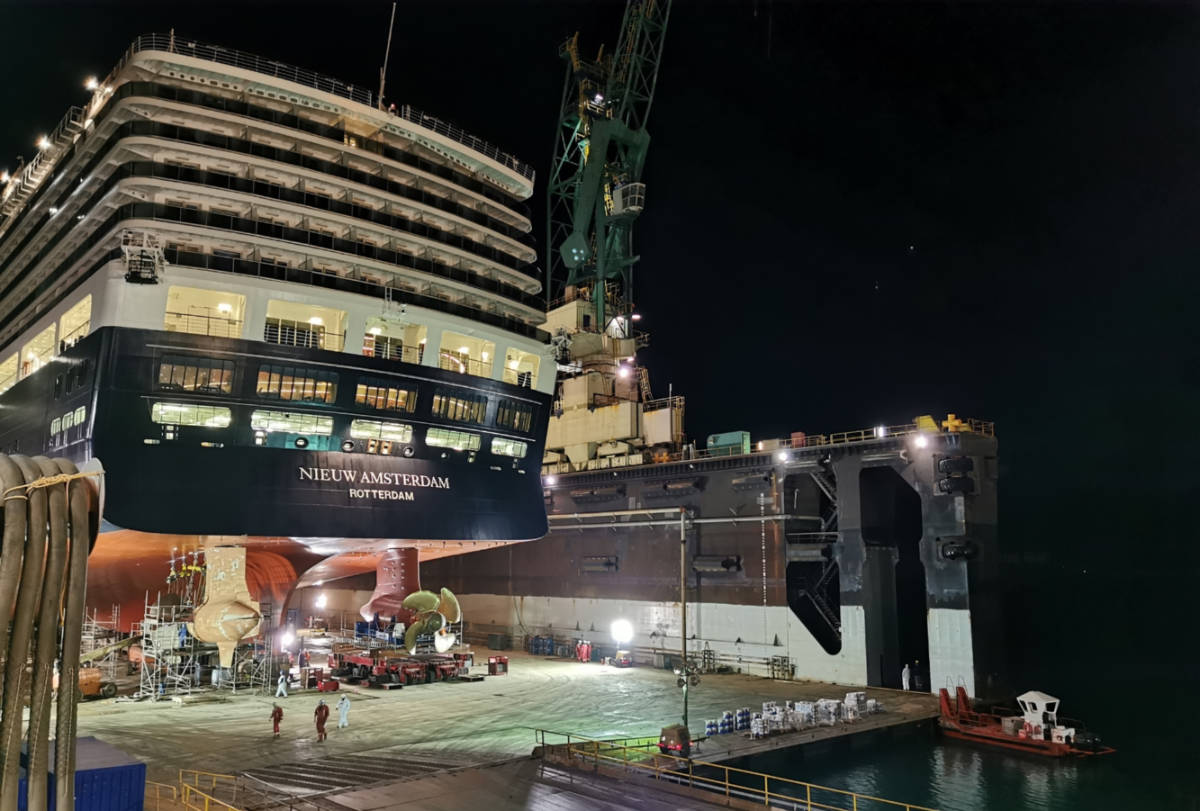 Nieuw Amsterdam in Dry Dock