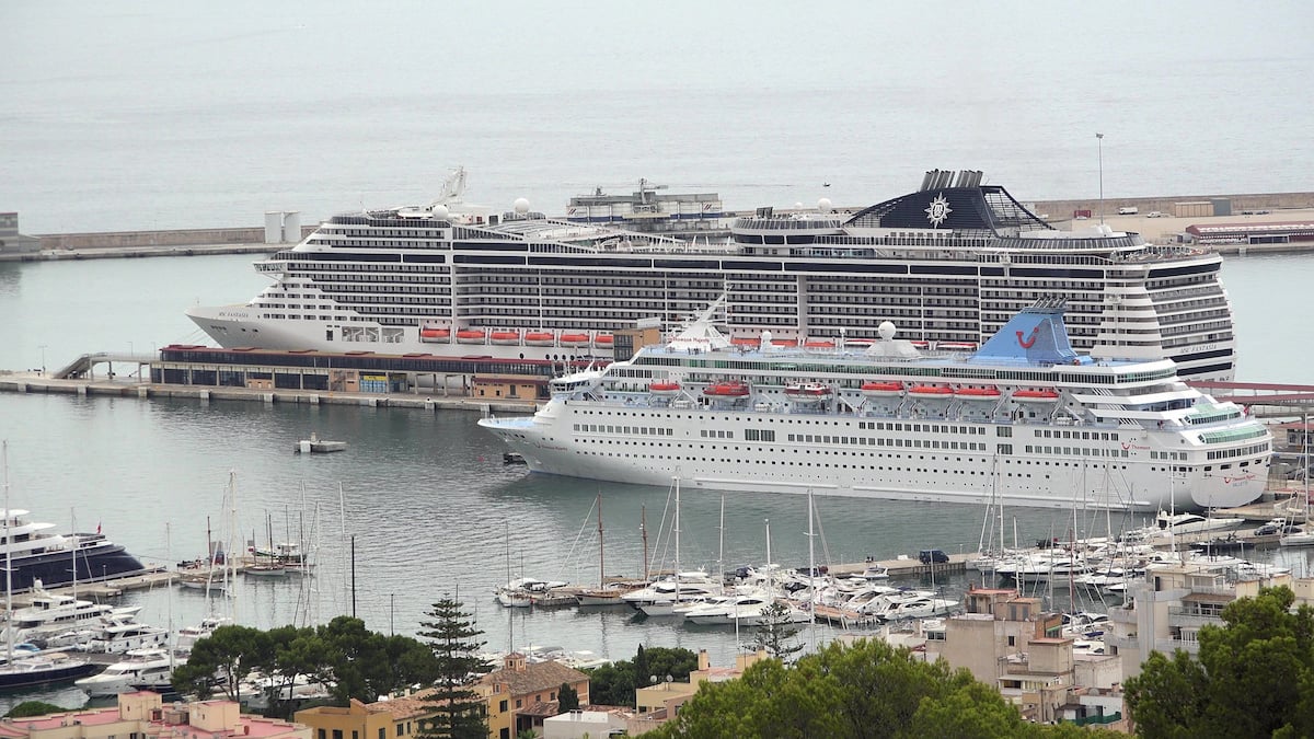 Multiple ships docked in Palma de Majorca