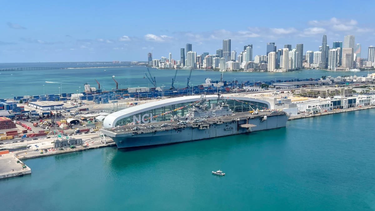 Norwegian Cruise Line Terminal Hosting USS Bataan