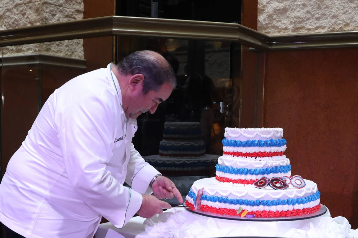 Emeril Lagasse Cuts Anniversary Cake