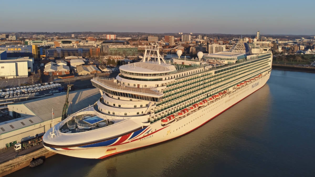 P&O Ventura Cruise Ship Docked in Southampton