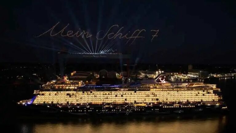 TUI Cruises Christens New Ship With Drone Show and Fireworks