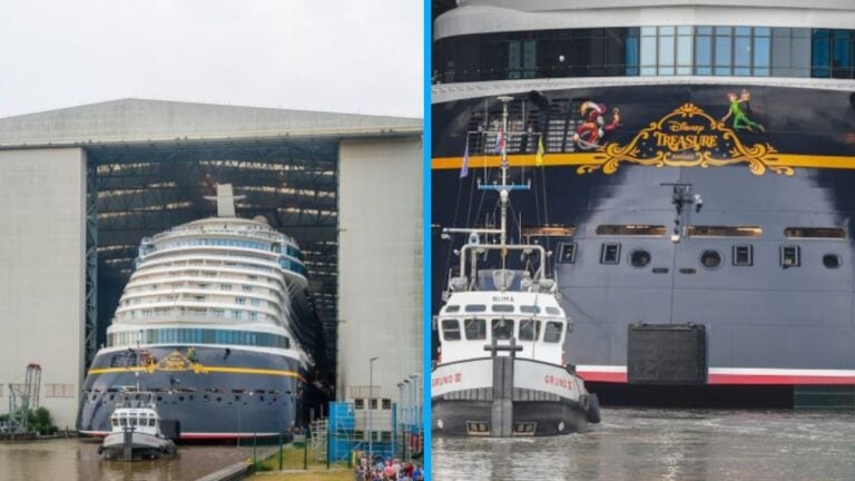 New Disney Cruise Ship Floats Out From Construction Hall