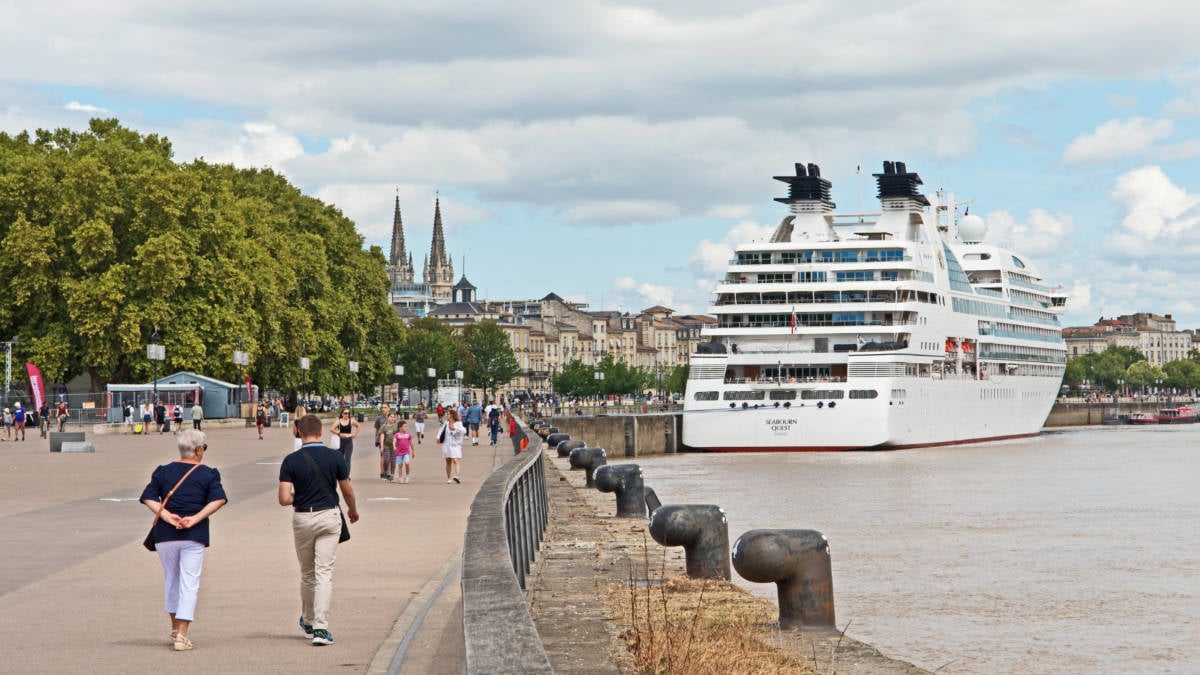 Cruise Ship Docked in Bordeaux, France