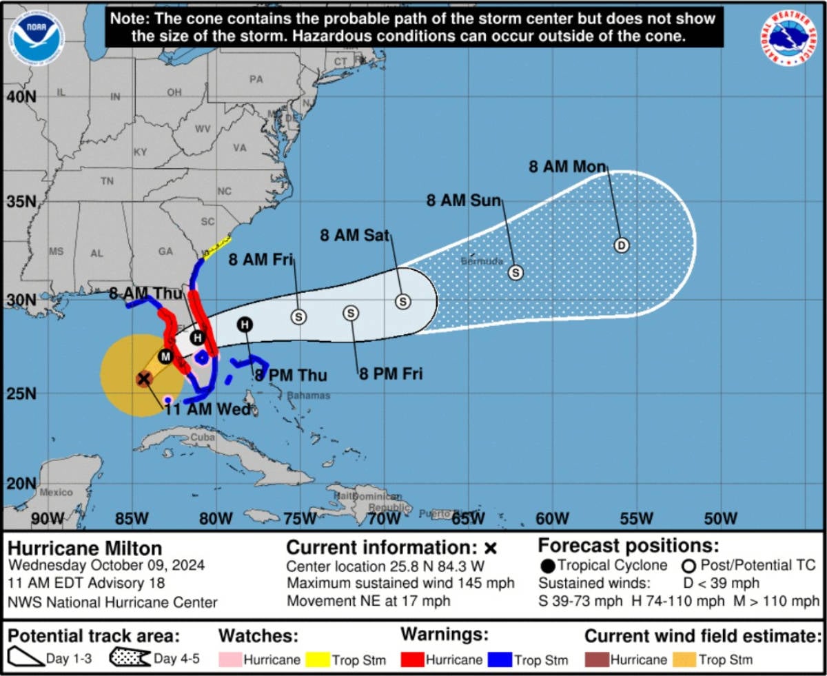 Hurricane Milton, October 9, Advisory 18
