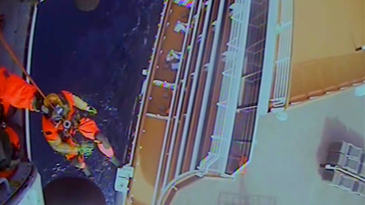 Cruise Ship Coast guard Airlift