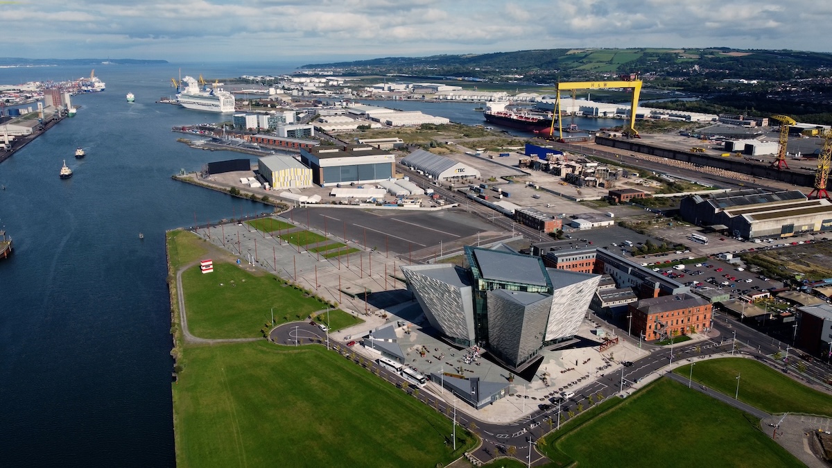 Aerial view of Belfast Harbour
