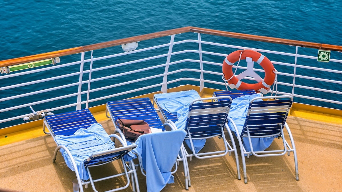 Deck chairs and towels
