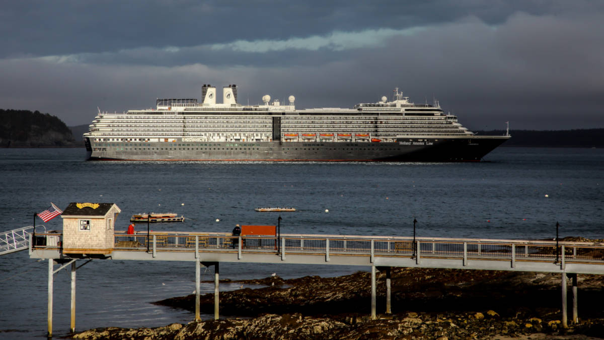Holland America Ship Calling at Bar Harbor