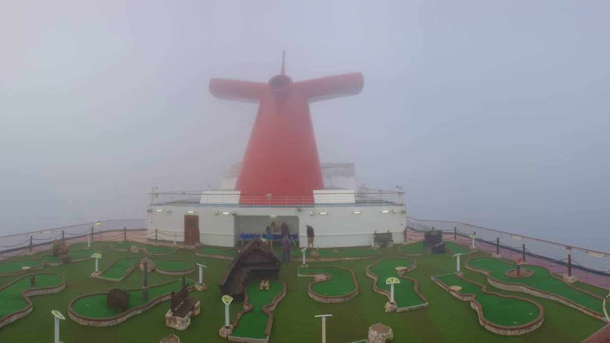 Carnival Cruise Ship Sailing in Fog