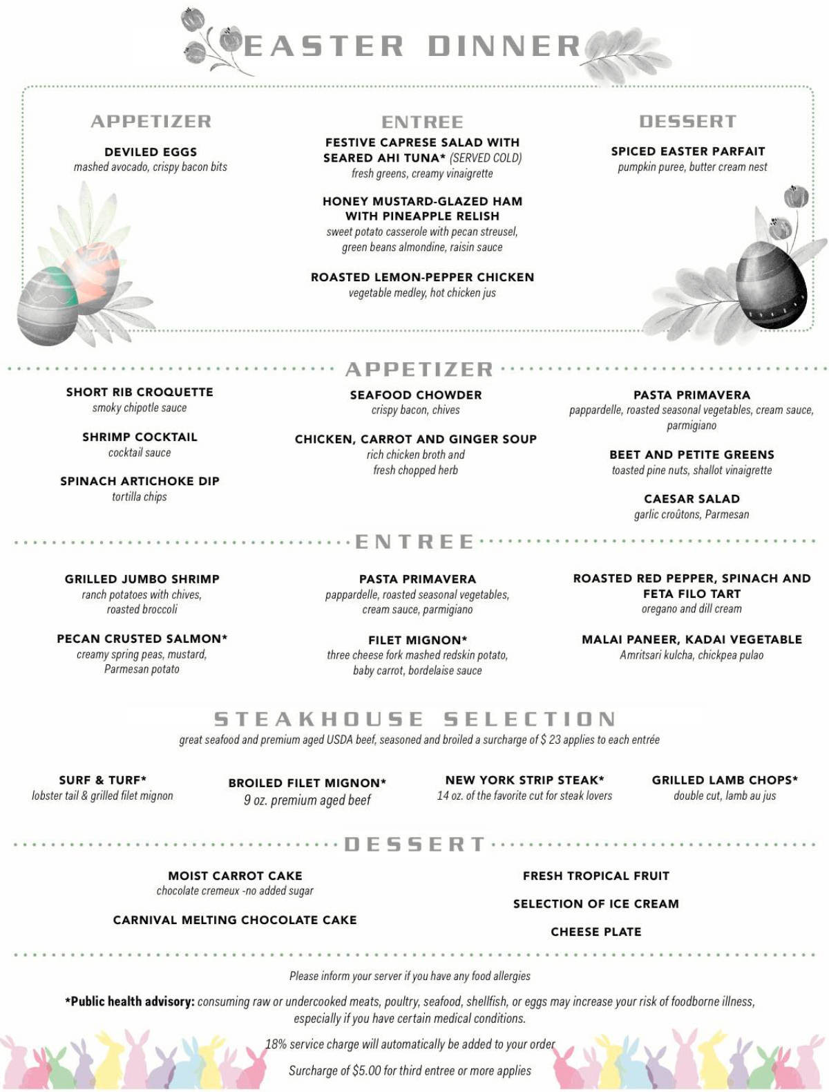 Carnival Cruise Line Easter Menu