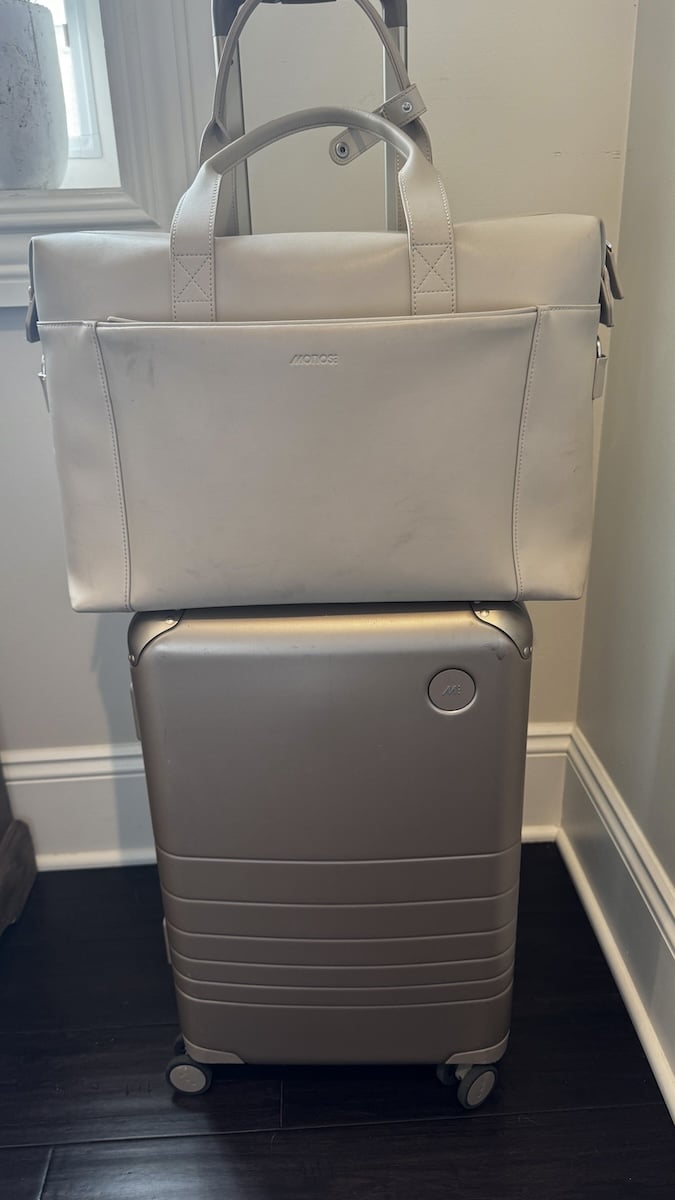 Fully packed carry-on and personal bag