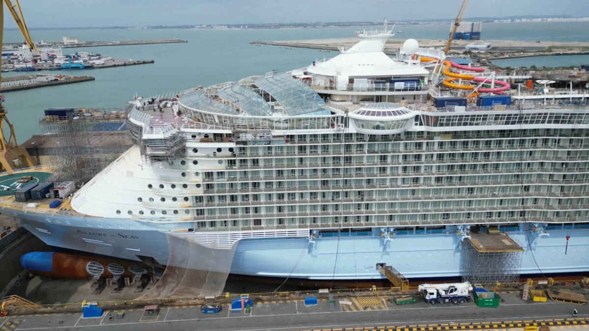 Allure of the Seas in Dry Dock, Cadiz