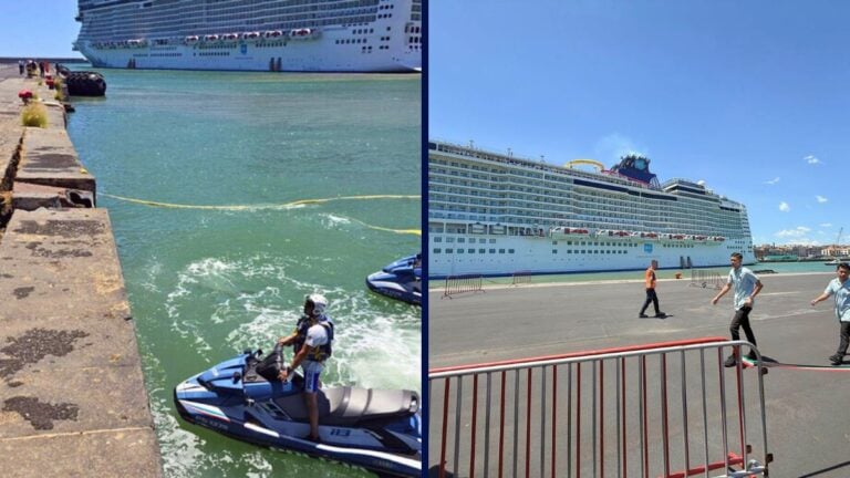 Norwegian Epic Breaks from Moorings, Guest Falls From Gangway