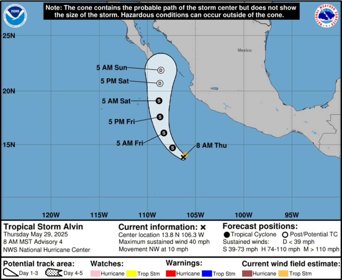 Tropical Storm Alvin Tracking