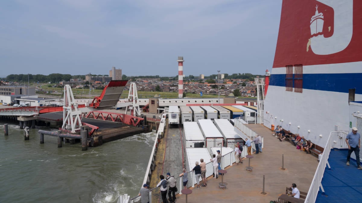 Passengers and vehicles on the Stena Hollandica ferry.