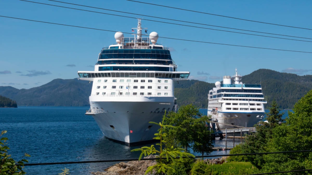 Two Cruise Ships Docked in Sitka, Alaska