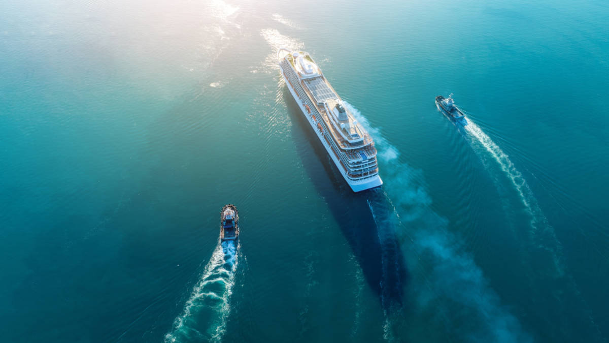 Cruise Ship Sailing at Sea
