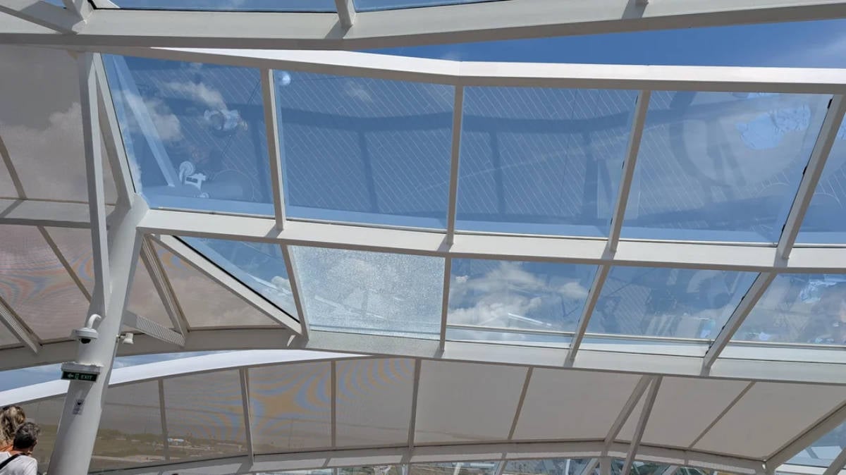 Broken Glass Panel on Symphony of the Seas