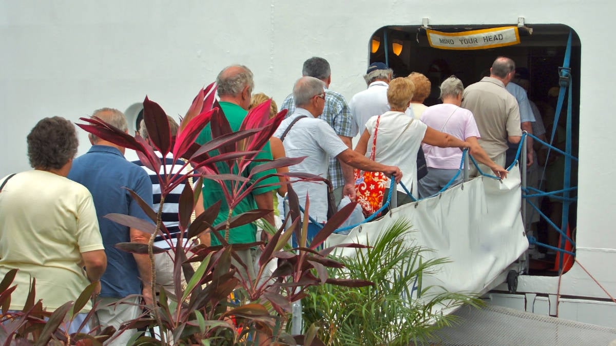 Cruise Passengers Going Back Onboard