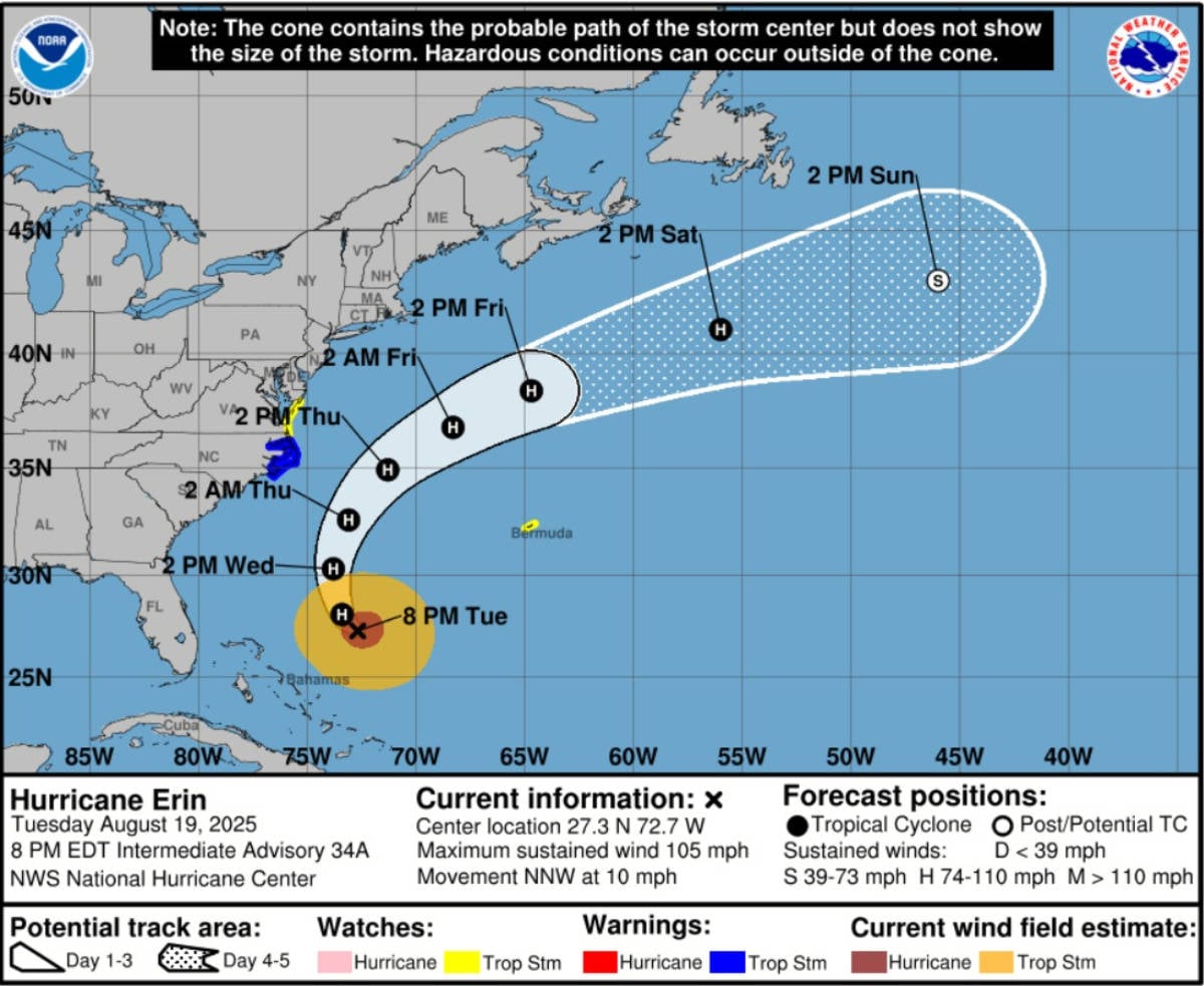 Hurricane Erin, Advisory 34A