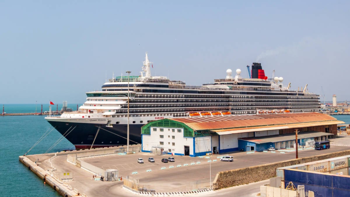 Cruise Ship Docked in Livorno, Italy