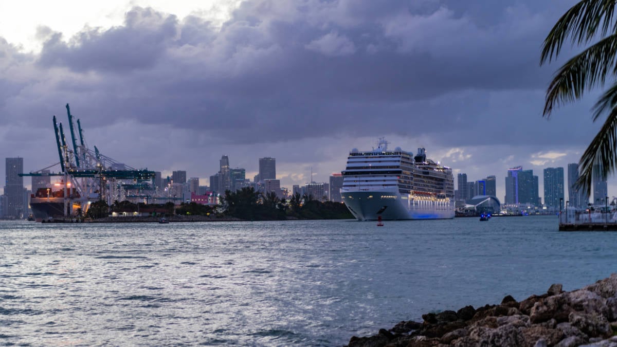 Cruise Ship Departing Miami, Florida