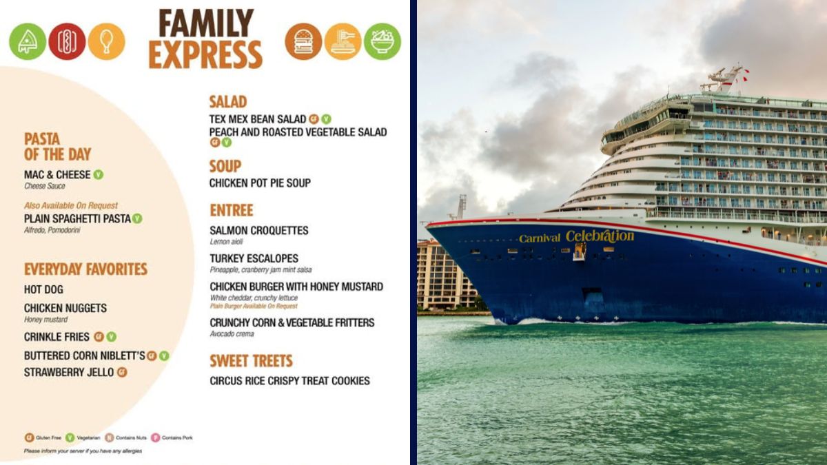 New Carnival Family Lunch Menu