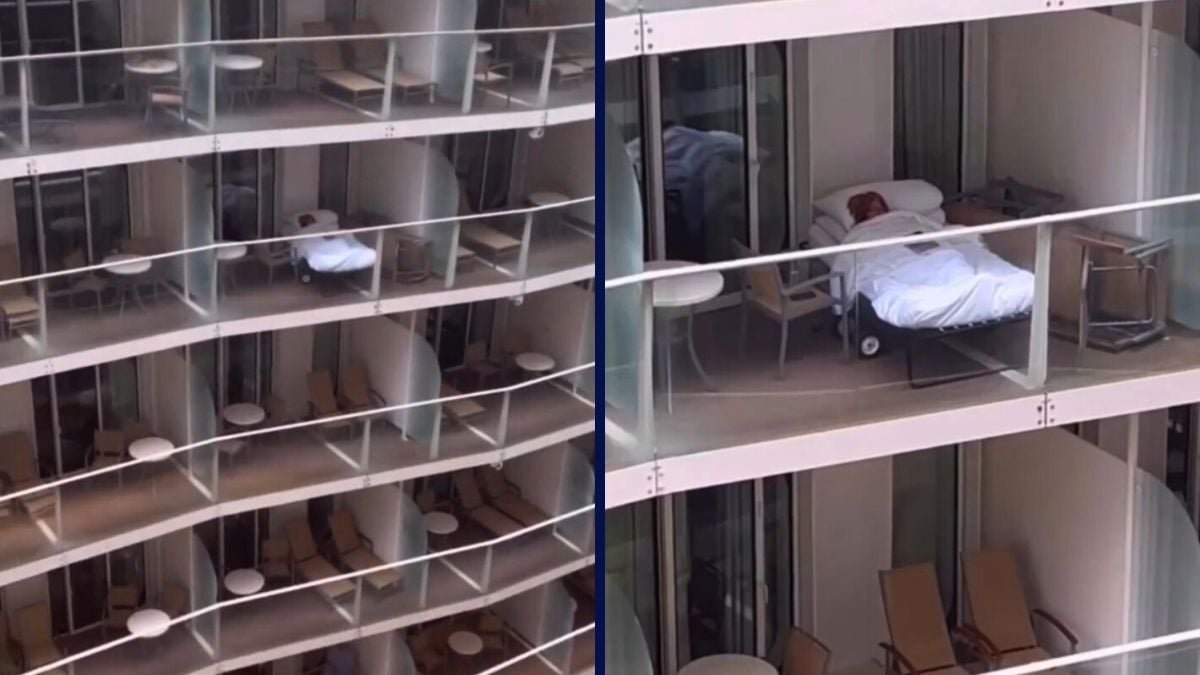 Bed on Cruise Balcony