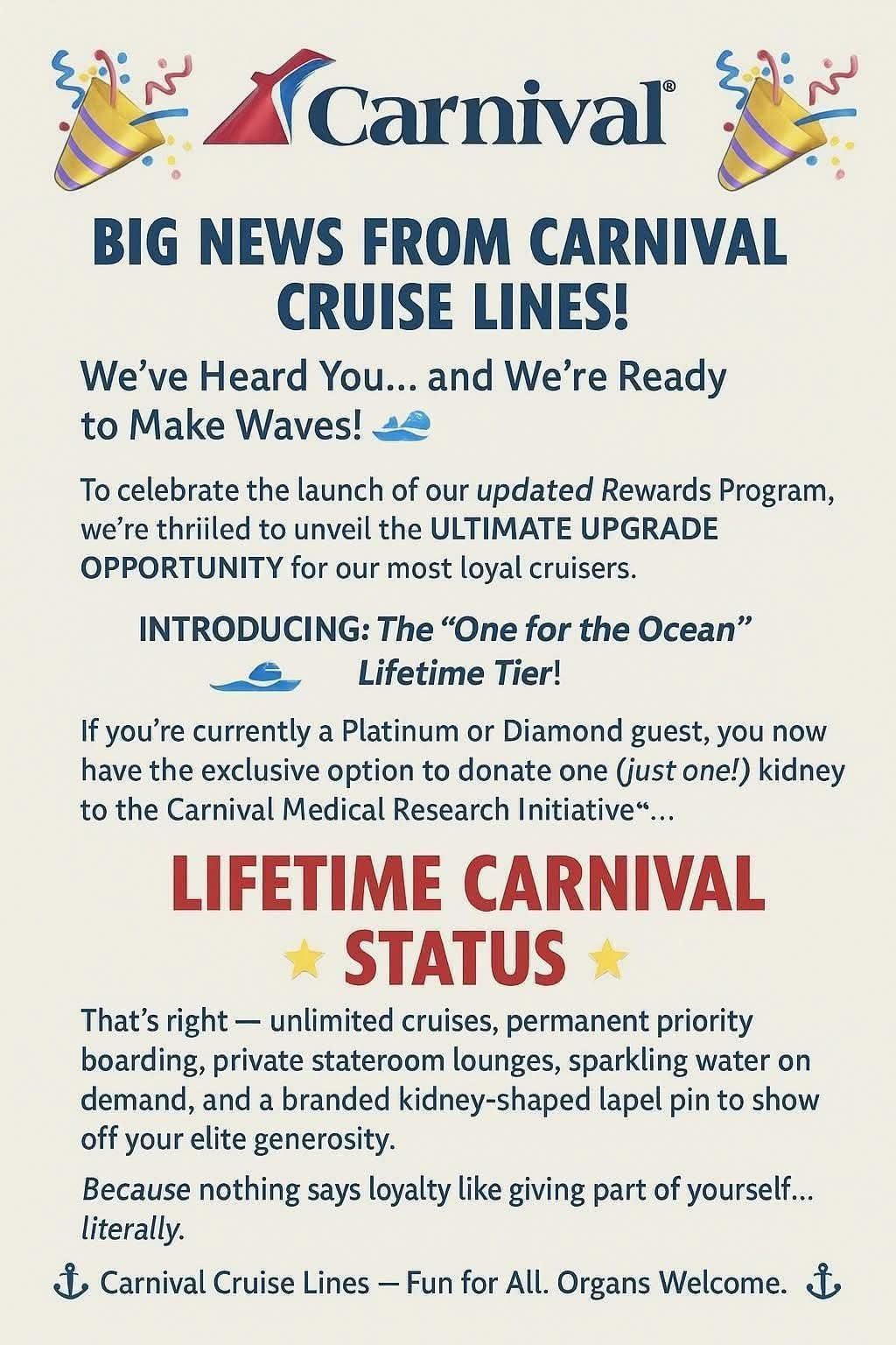 Carnival Loyalty Hoax