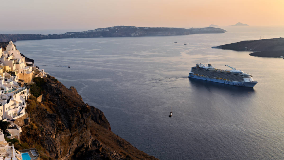 Royal Caribbean's Odyssey of the Seas in Santorini, Greece