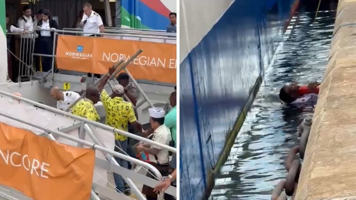 Cruise Passenger Fall, Norwegian Encore in Nassau