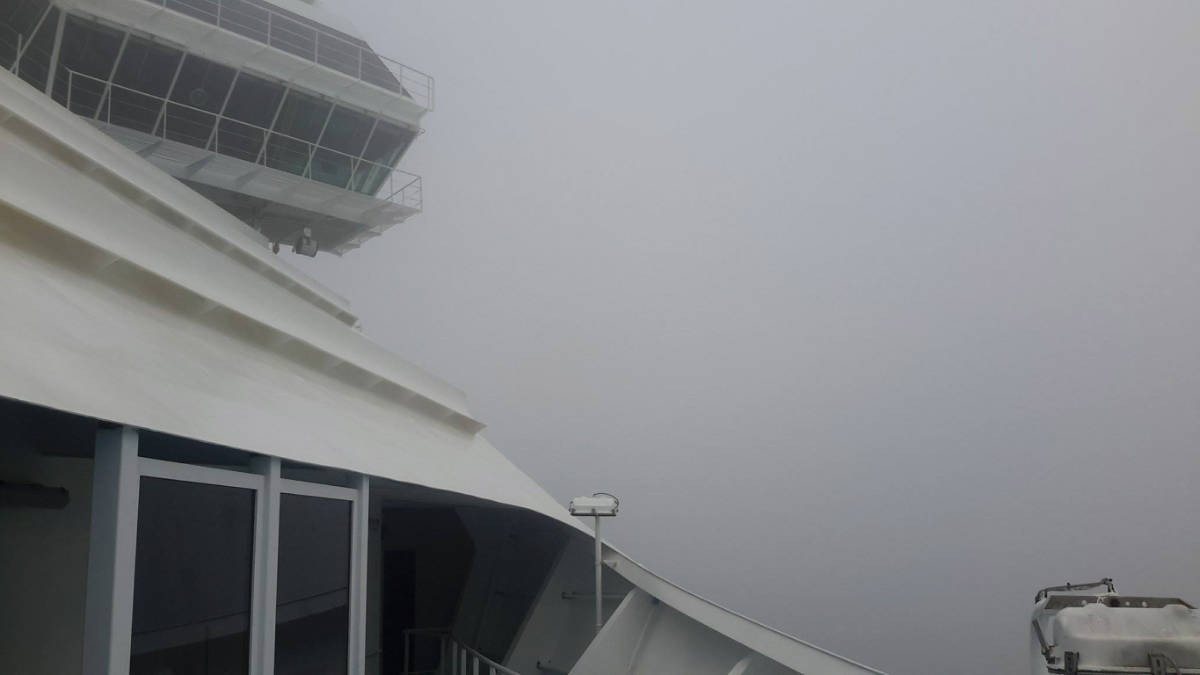 Carnival Cruise Ship Sailing in Fog