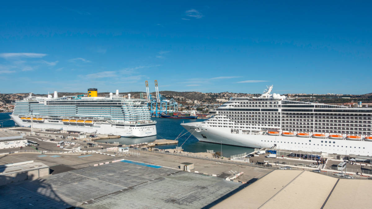Cruise Ships Docked in Marseille, France