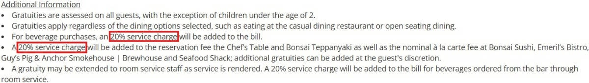 New Service Charge Rate