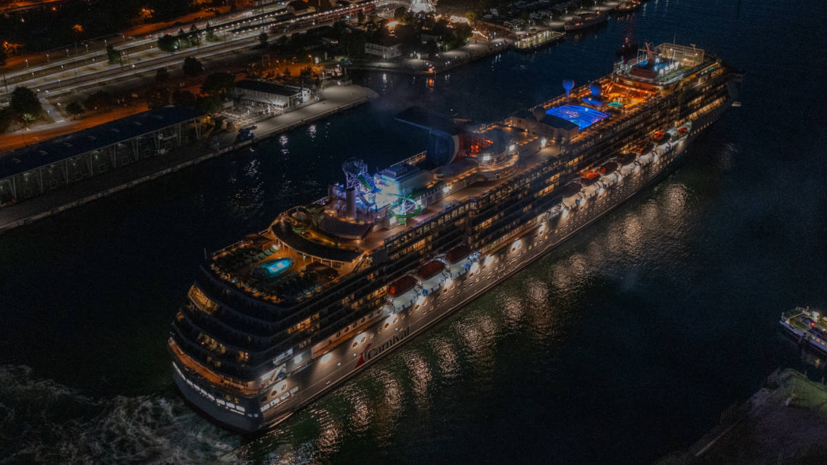 Carnival Pride Cruise Ship at Night
