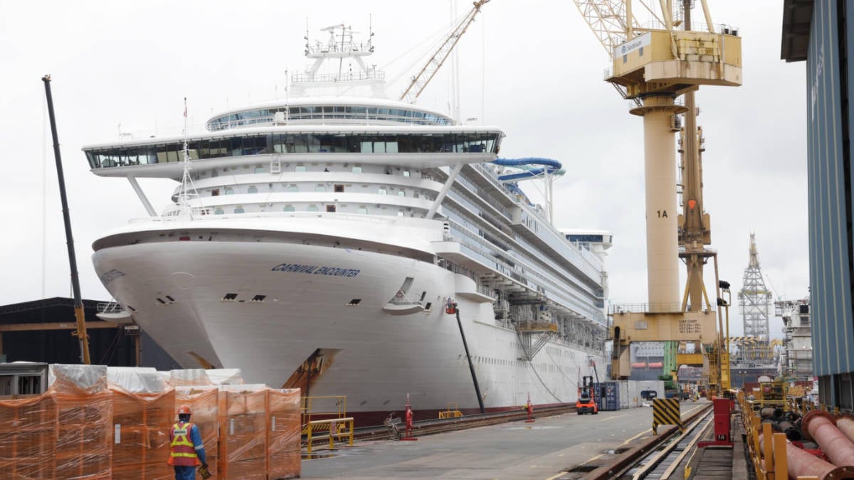 Carnival Encounter in Singapore Dry Dock