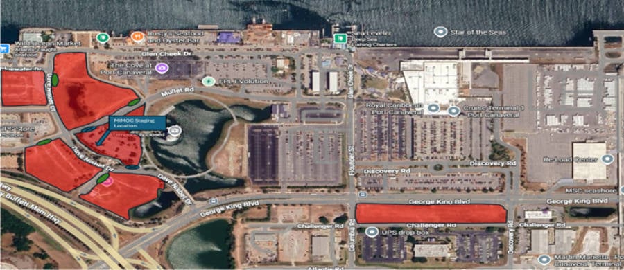 Parking for the scheduled April 1 Artemis II launch is extremely limited
and visitors and guests should plan accordingly
(Credit: Canaveral Port Authority)