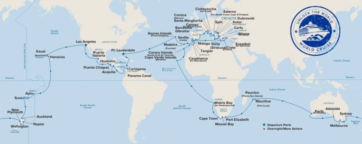 Coral Princess World Cruise Itinerary