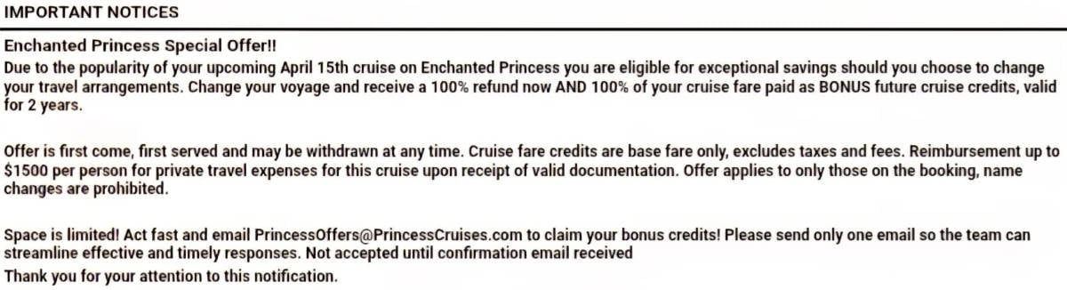 Enchanted Princess Oversold Communication