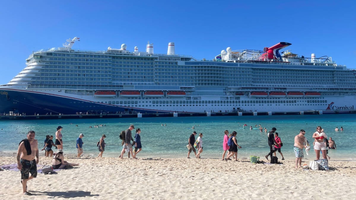 Carnival Mardi Gras and Passengers in Port